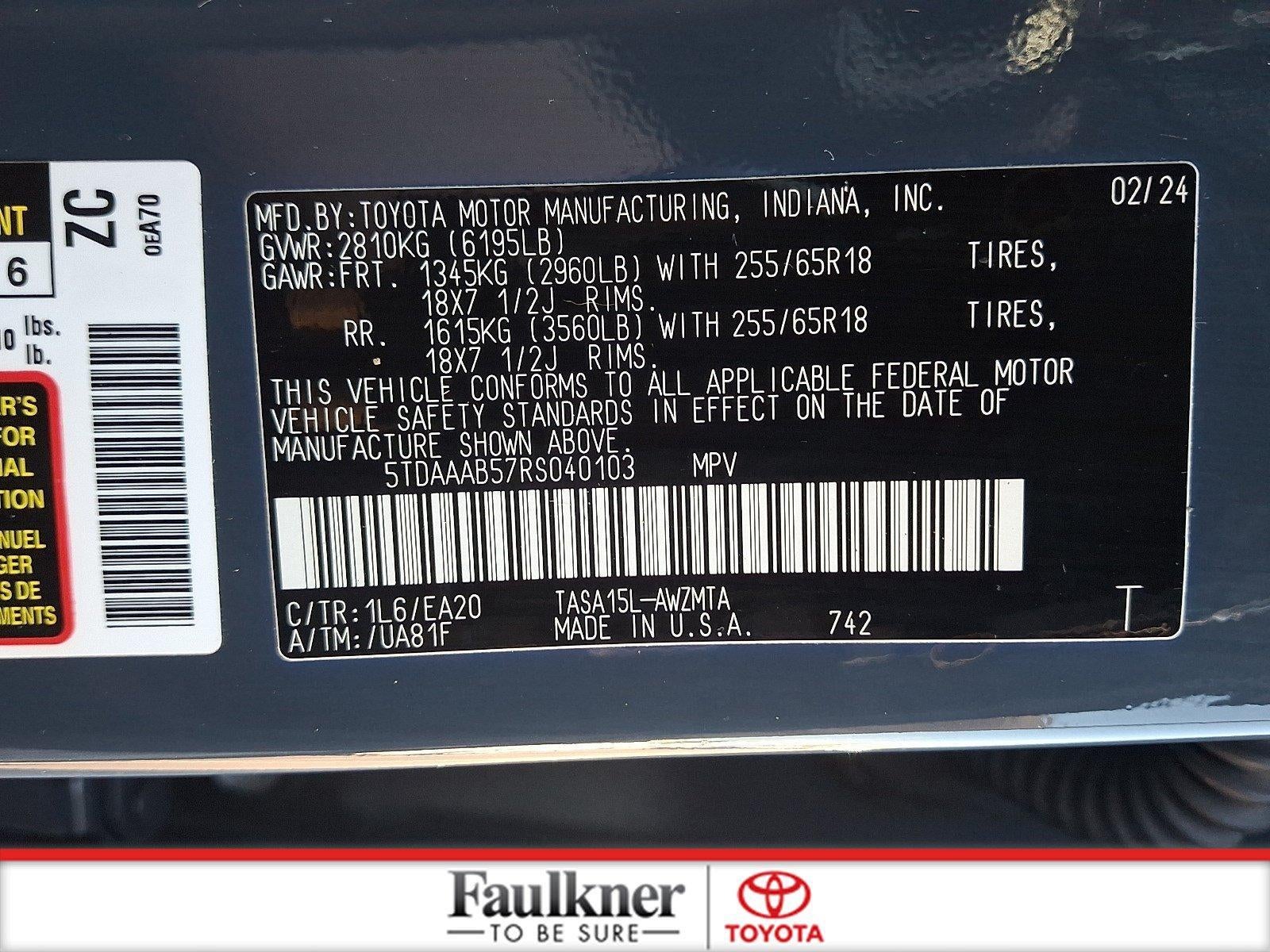 2024 Toyota Grand Highlander XLE AWD (Natl)