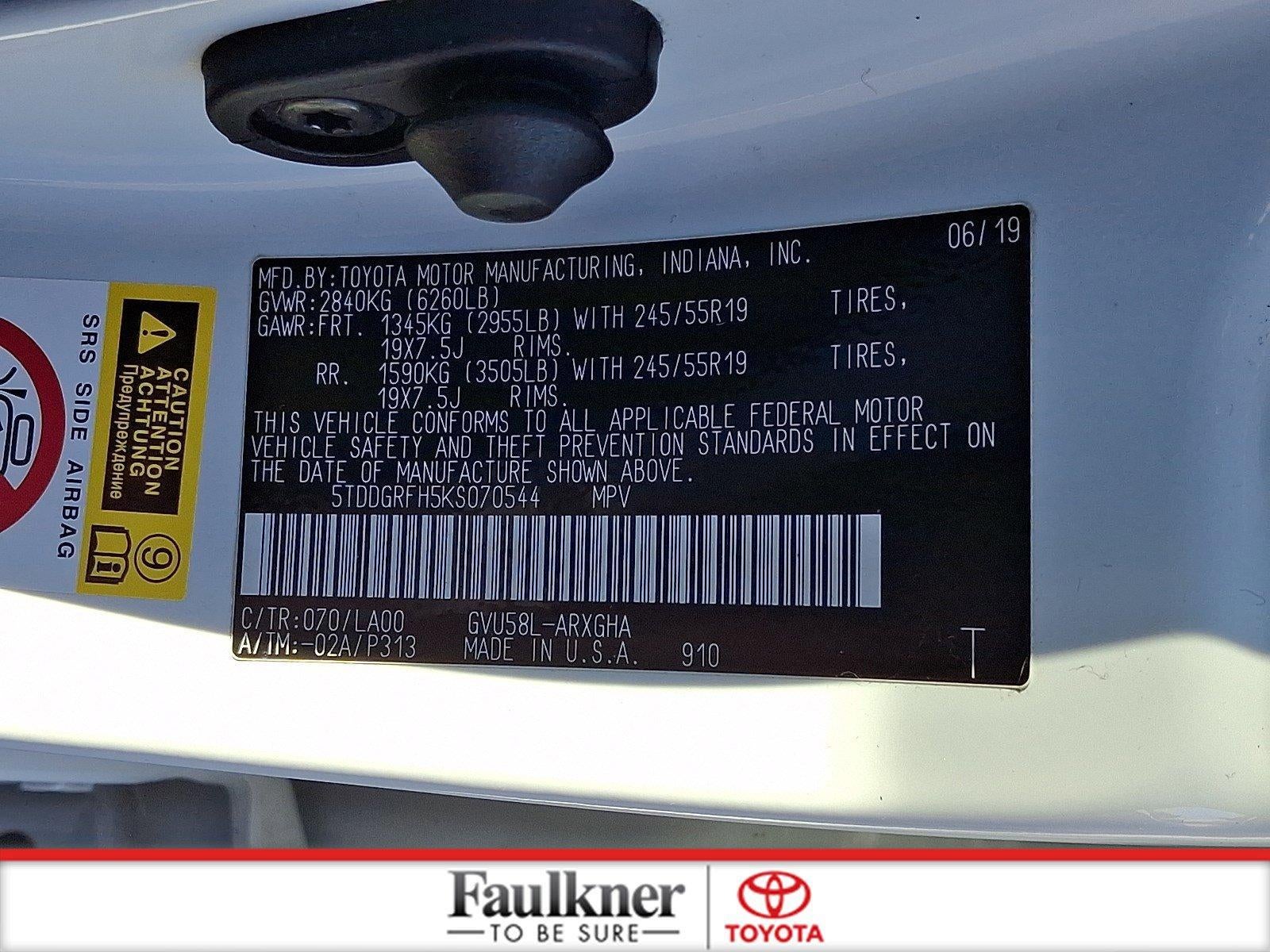 2019 Toyota Highlander Hybrid Limited V6 AWD (Natl)