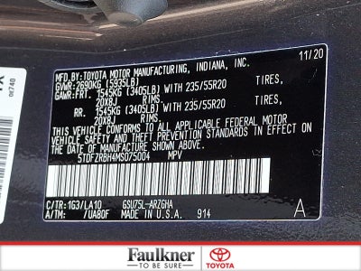 2021 Toyota Highlander Platinum AWD (Natl)