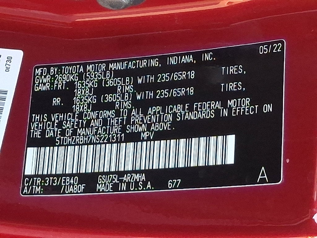 2022 Toyota Highlander XLE CERTIFIED