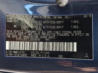 2020 Toyota Sienna XLE 7 Passenger