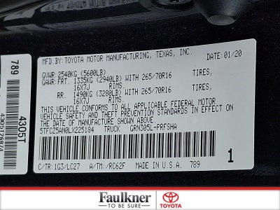 2020 Toyota Tacoma 4WD 4WD TRD Off Road Double Cab 5' Bed V6 MT (Natl)