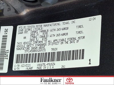 2025 Toyota Tundra 4WD 4WD SR5 CrewMax 5.5' Bed (SE)