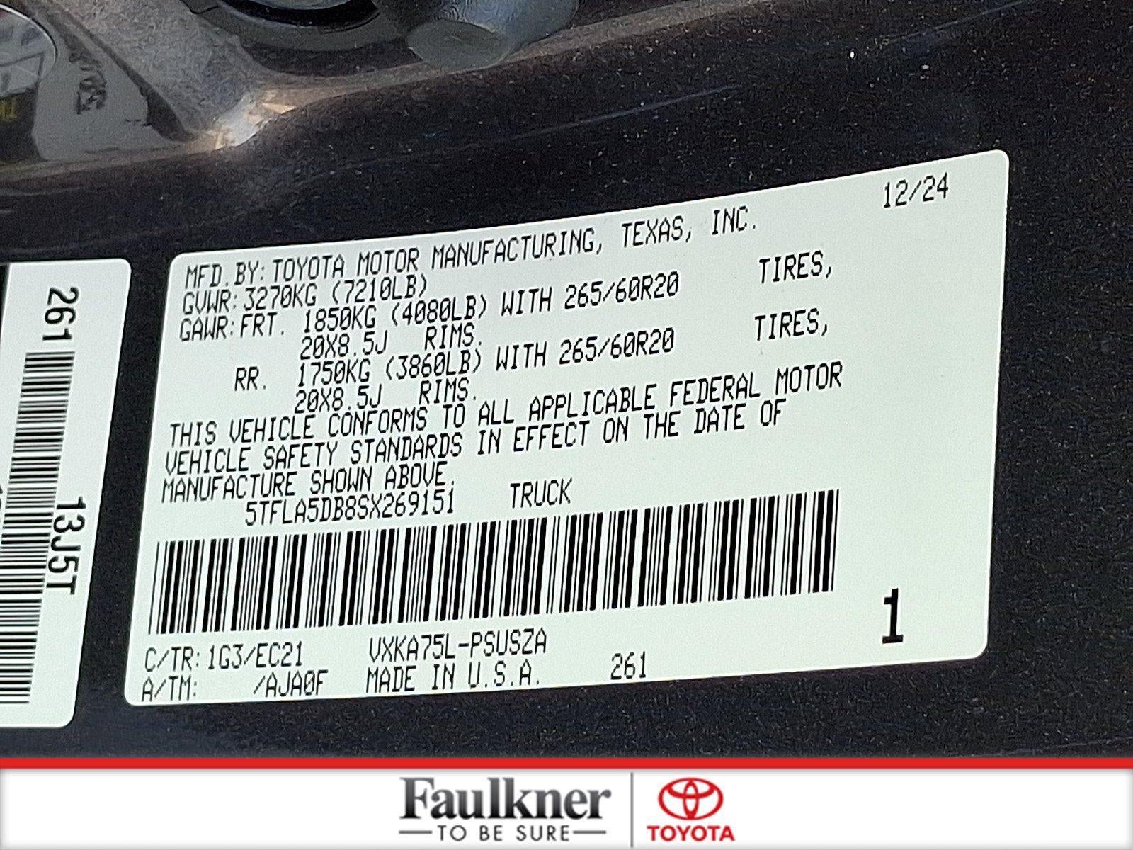 2025 Toyota Tundra 4WD 4WD SR5 CrewMax 5.5' Bed (SE)