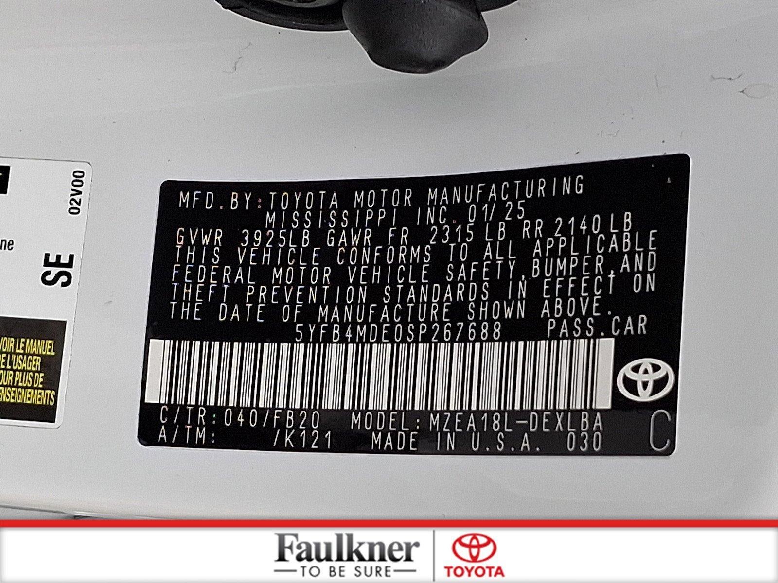 2025 Toyota Corolla LE CVT (Natl)