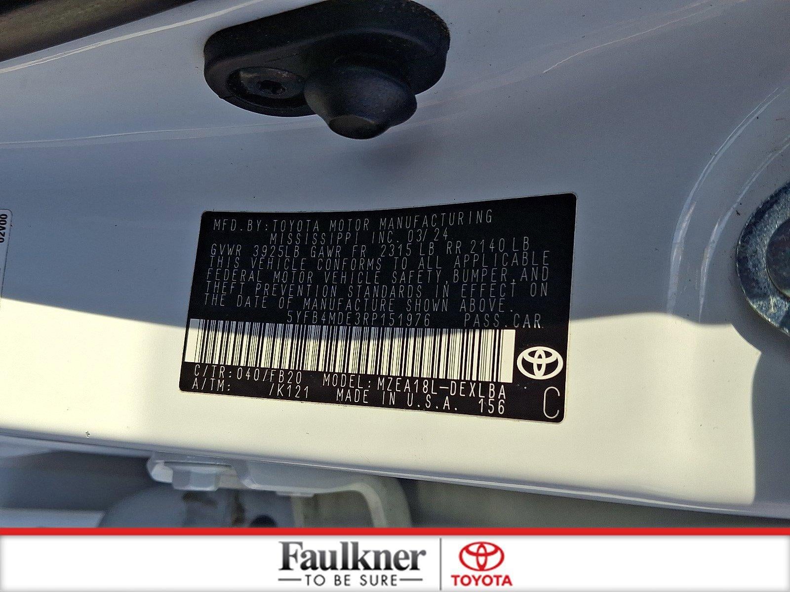 2024 Toyota Corolla LE CVT (Natl)