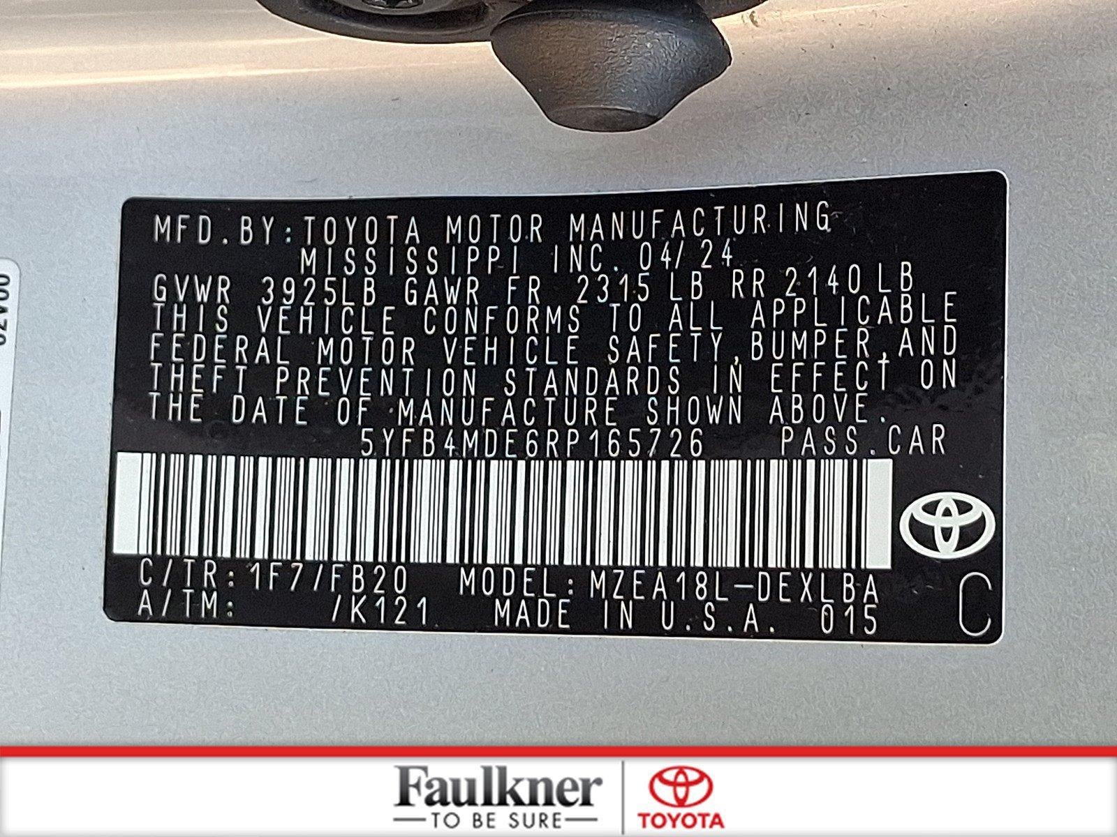 2024 Toyota Corolla LE CVT (Natl)