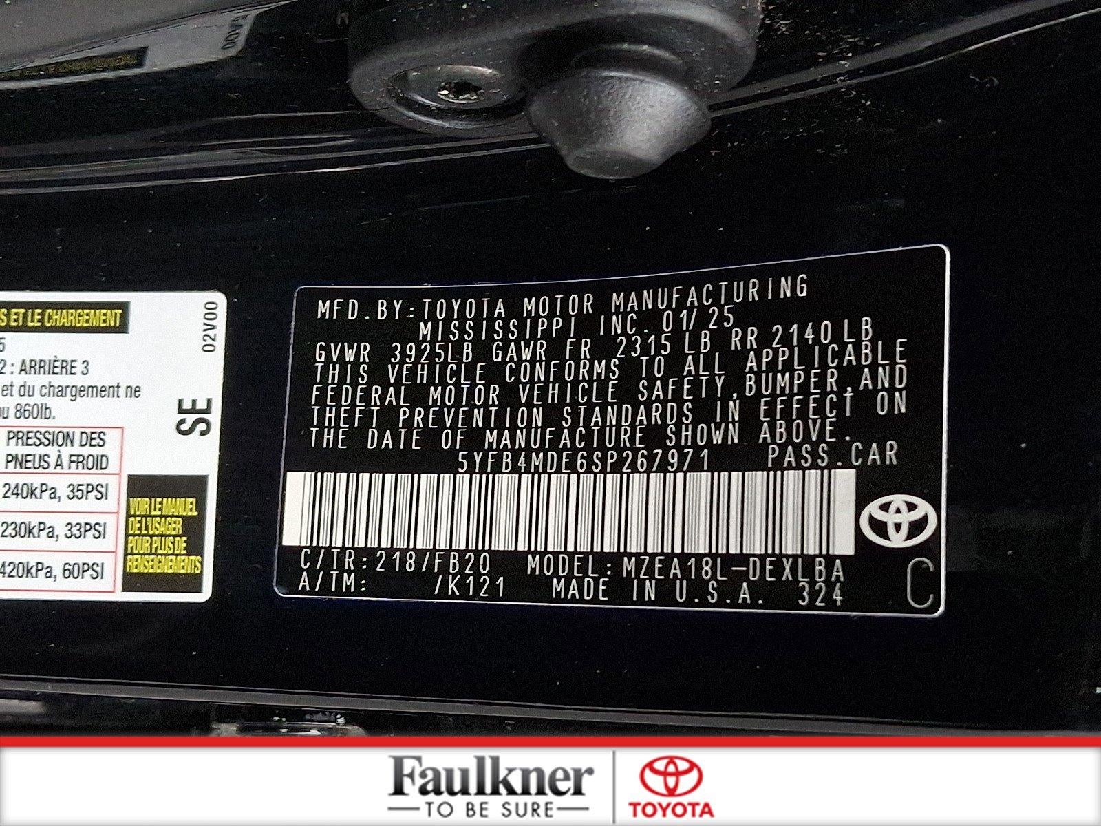 2025 Toyota Corolla LE CVT (Natl)