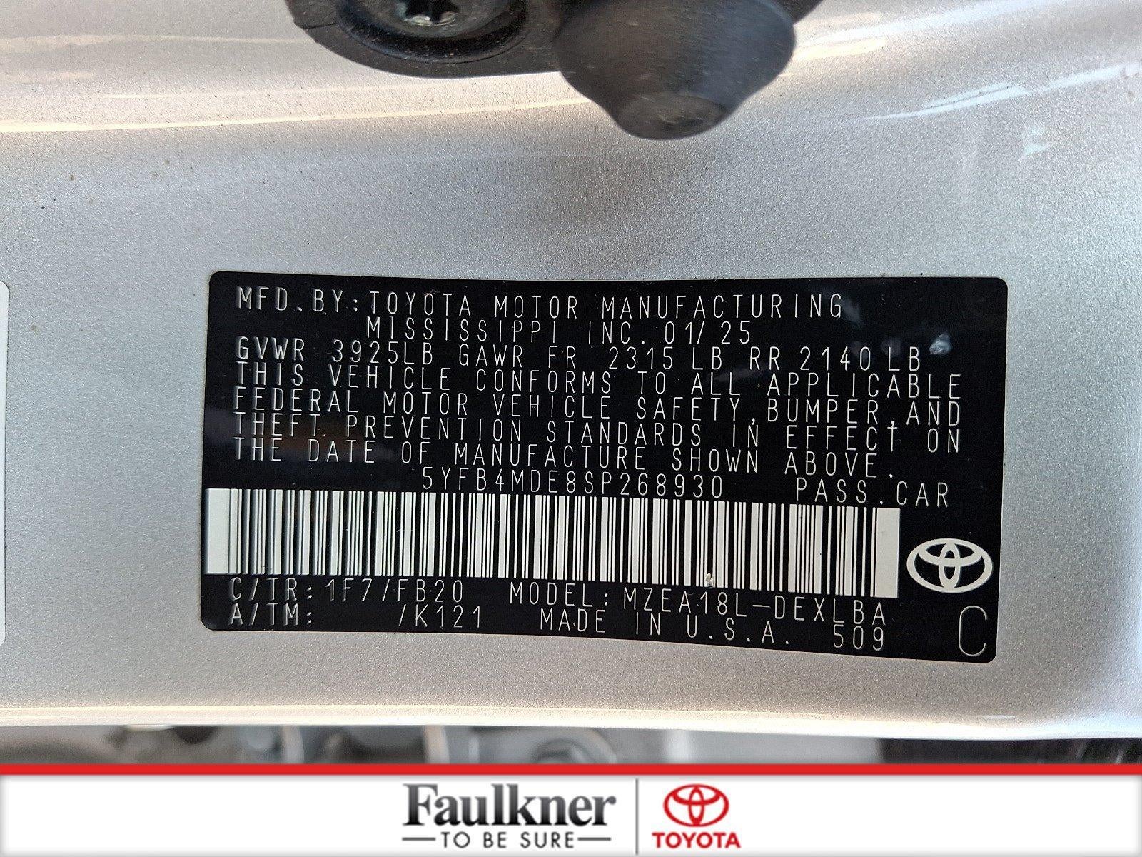 2025 Toyota Corolla LE CVT (Natl)