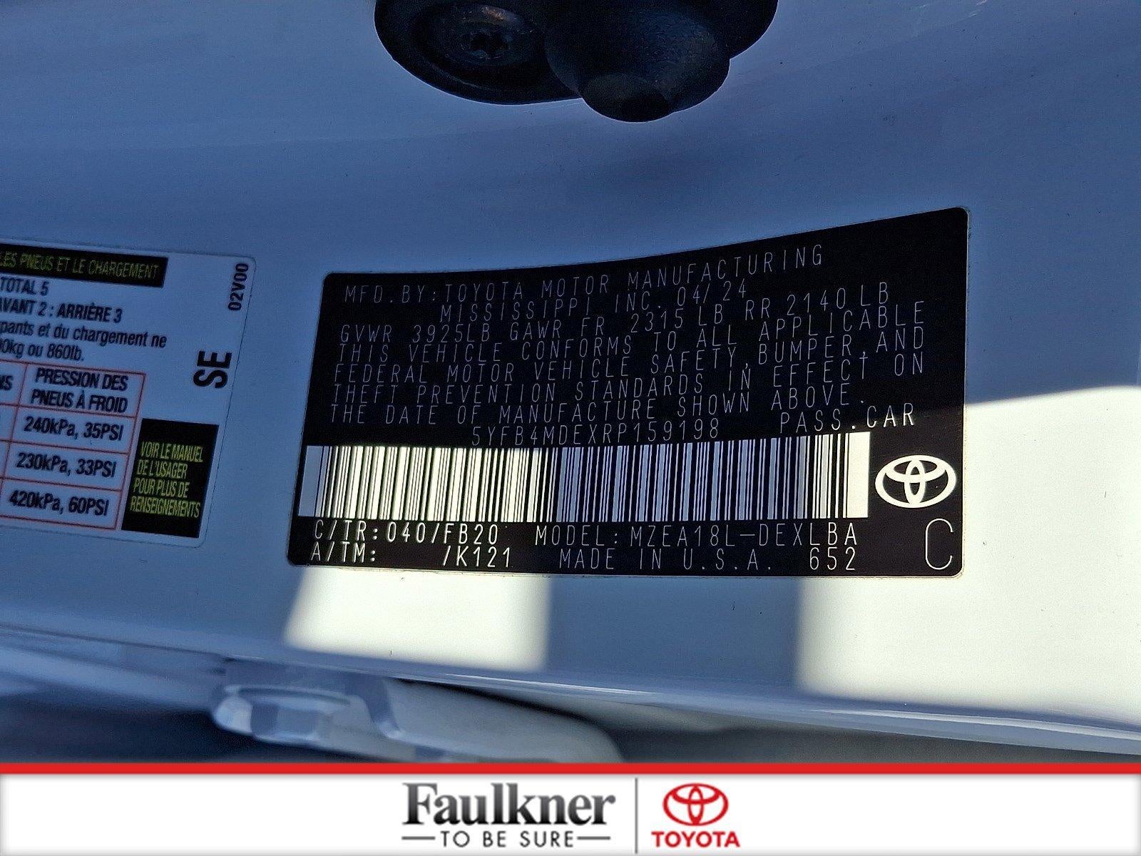 2024 Toyota Corolla LE CVT (Natl)