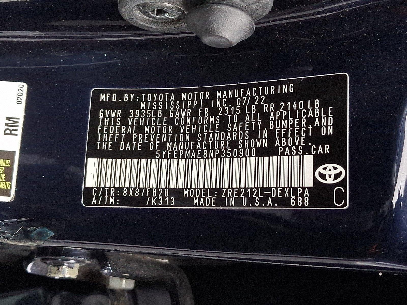 2022 Toyota Corolla LE CVT (Natl)