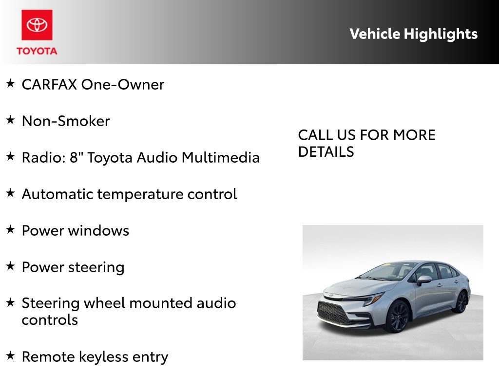 2025 Toyota Corolla SE CERTIFIED