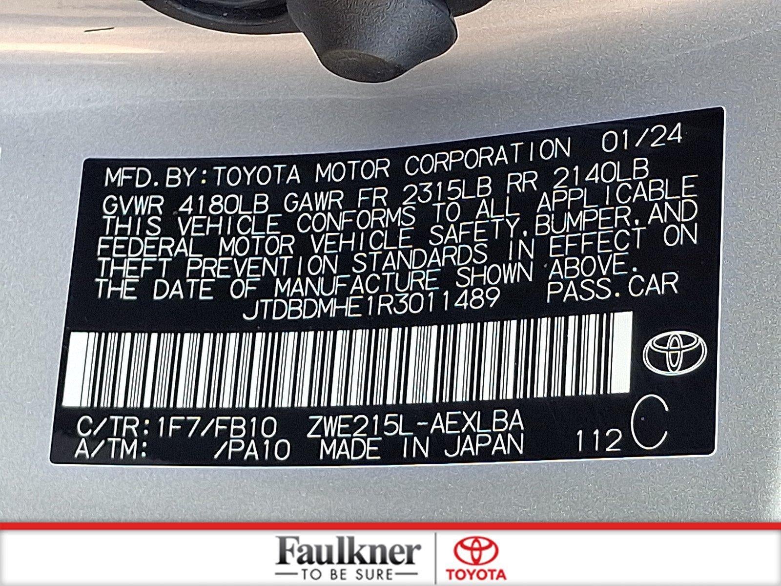 2024 Toyota Corolla Hybrid LE AWD (Natl)