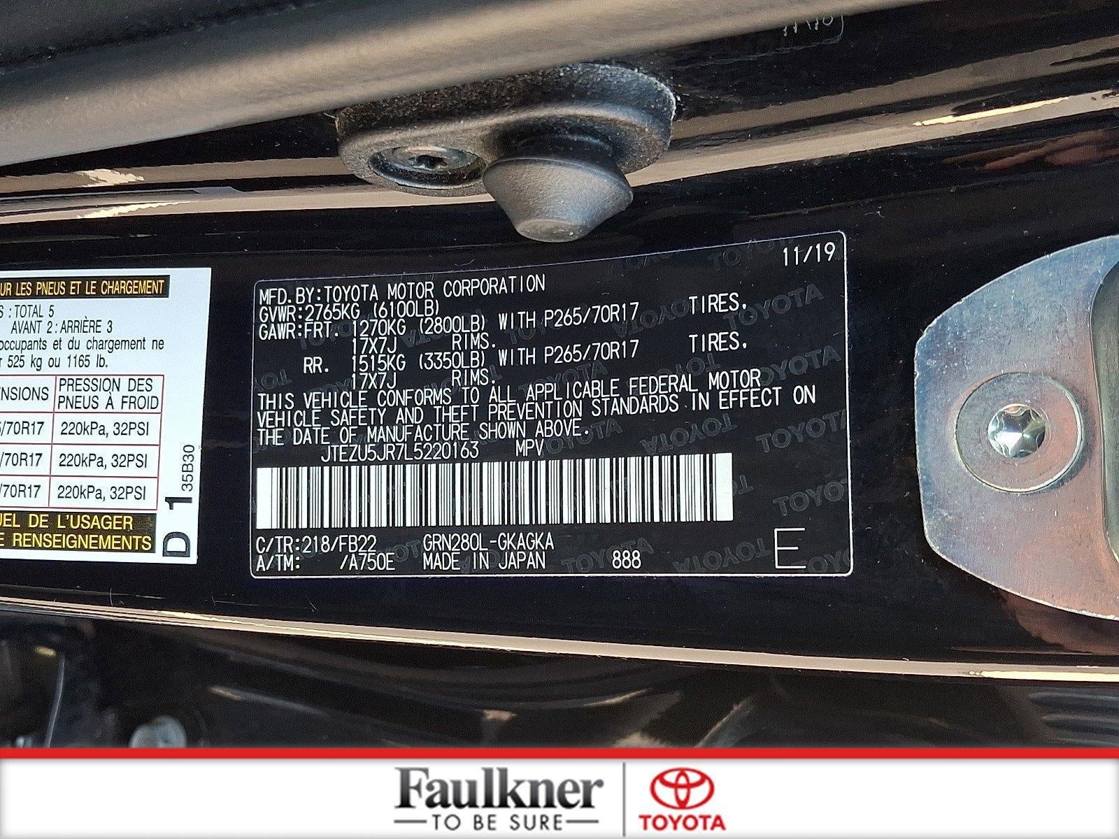 2020 Toyota 4Runner SR5 2WD (Natl)