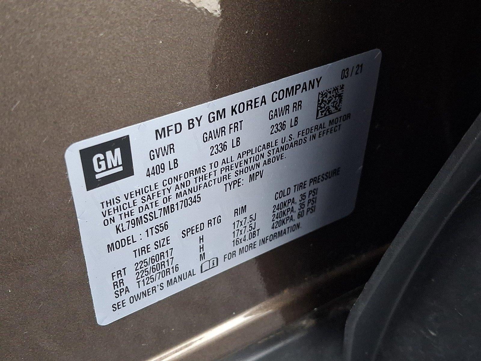 2021 Chevrolet Trailblazer AWD 4dr ACTIV