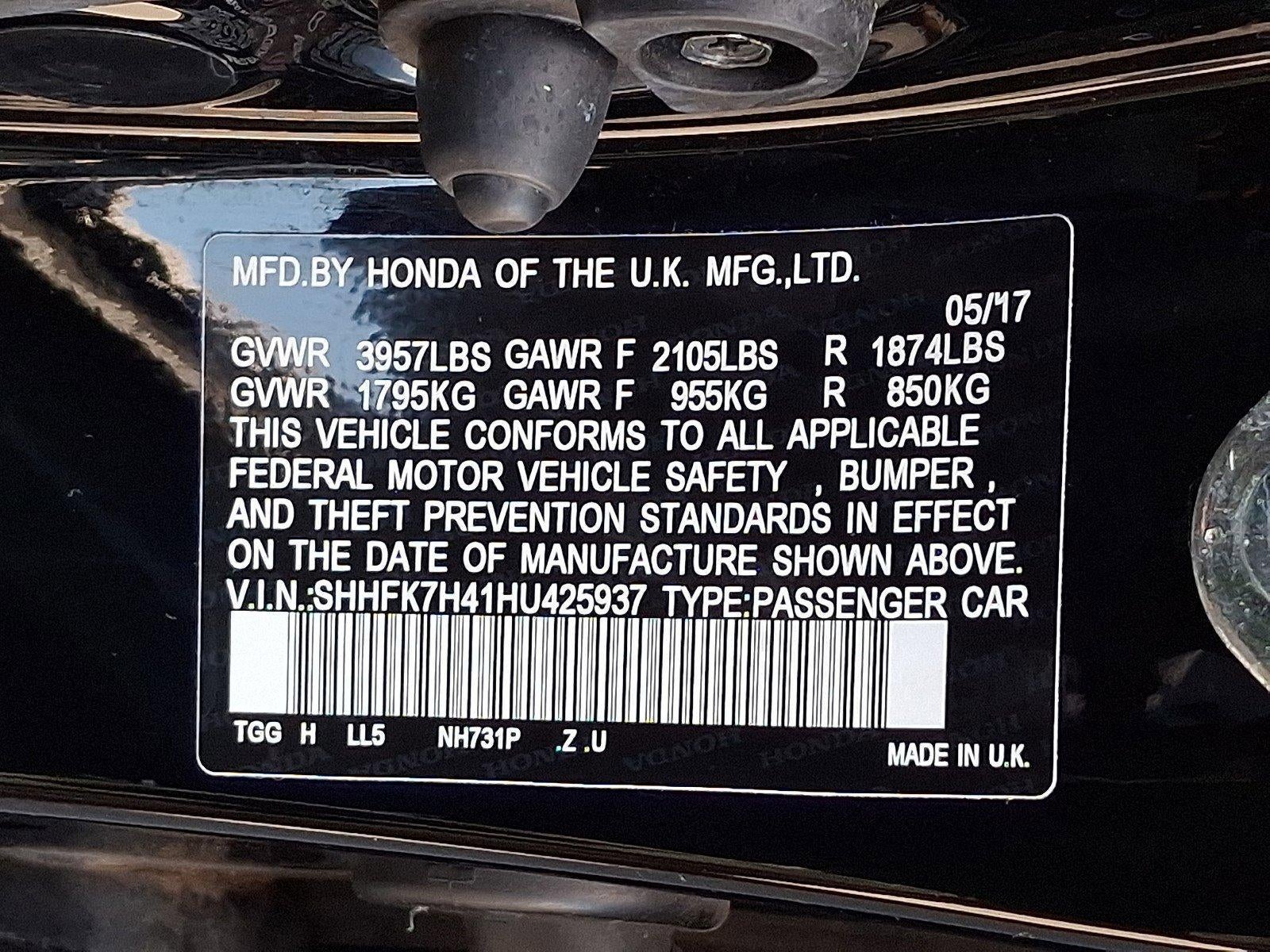 2017 Honda Civic Hatchback Sport CVT