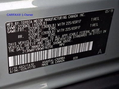 2019 Toyota RAV4 Hybrid XLE AWD (Natl)