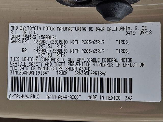2019 Toyota Tacoma 4WD 4WD TRD Sport Double Cab 5' Bed V6 AT (Natl)