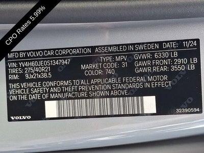 2025 Volvo XC90 Plug-In Hybrid T8 AWD Plus 6-Seater