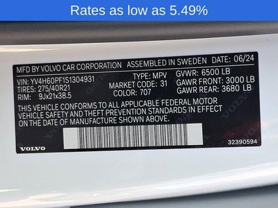 2025 Volvo XC90 Plug-In Hybrid T8 AWD Ultra 7-Seater