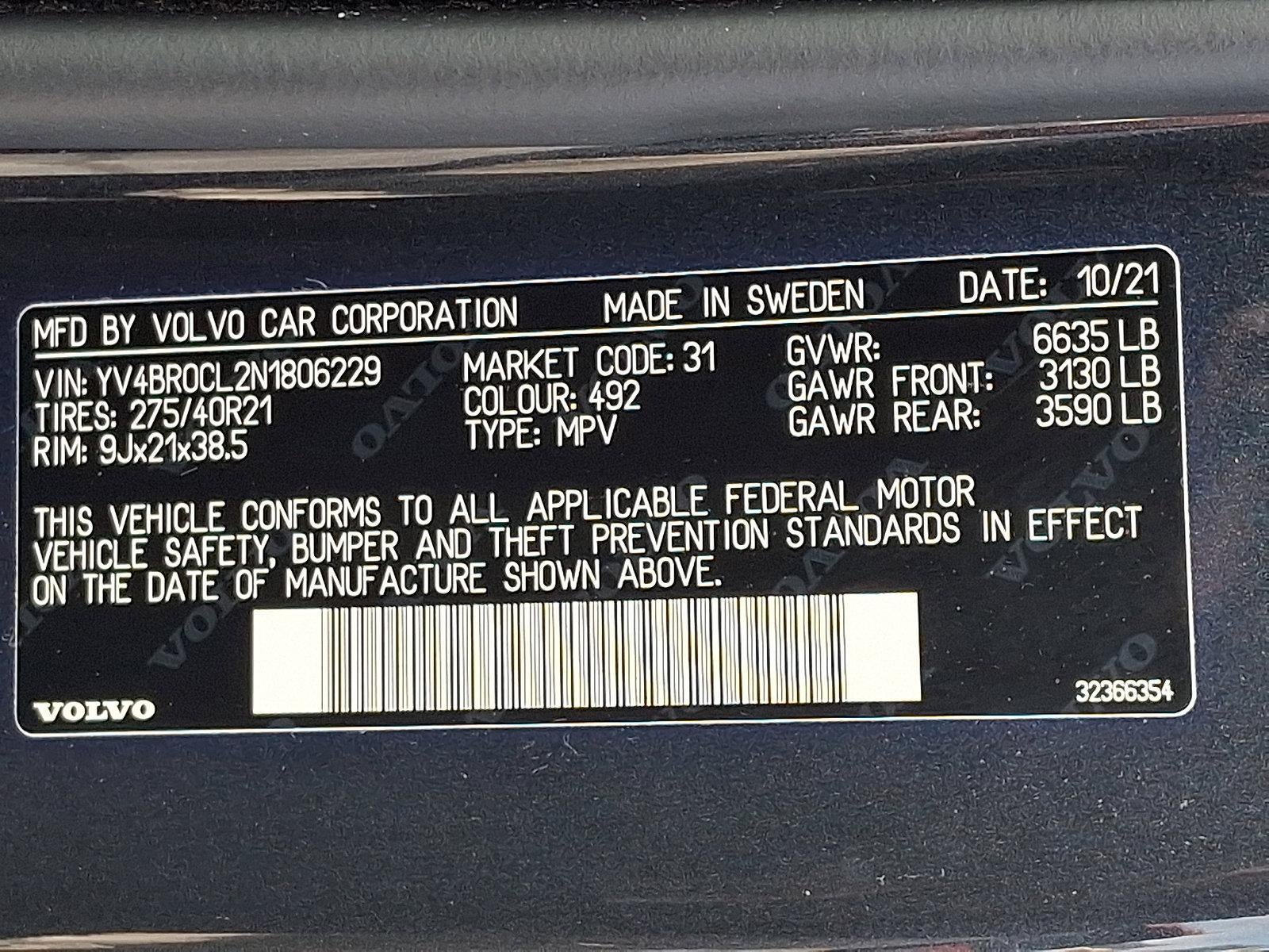 2022 Volvo XC90 Recharge Plug-In Hybrid T8 eAWD PHEV Inscription 7P