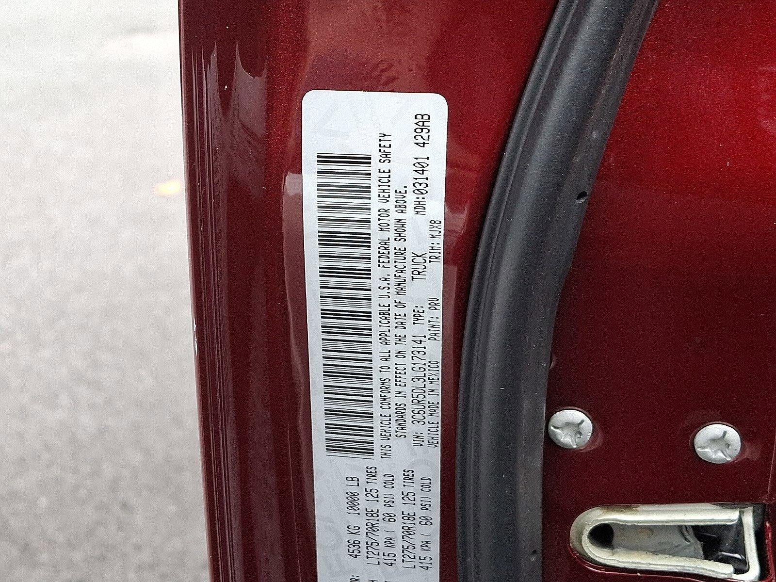 2020 RAM 2500 Big Horn 4x4 Crew Cab 6'4" Box