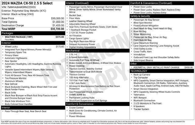 2024 Mazda Mazda CX-50 2.5 S Select Package AWD