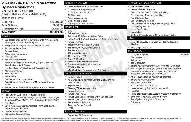 2024 Mazda Mazda CX-5 2.5 S Select Package AWD