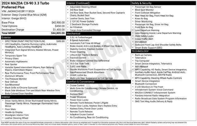 2024 Mazda Mazda CX-90 3.3 Turbo Preferred Plus AWD