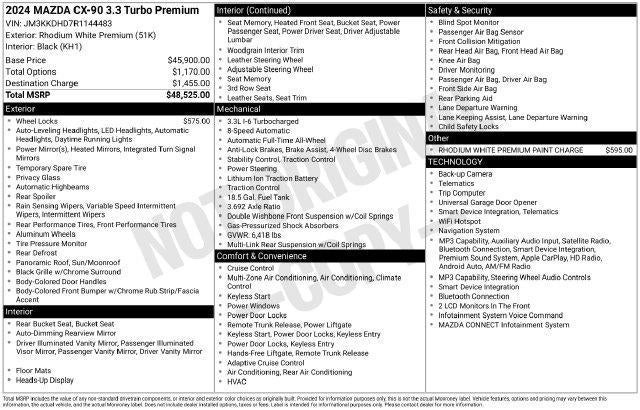 2024 Mazda Mazda CX-90 3.3 Turbo Premium AWD
