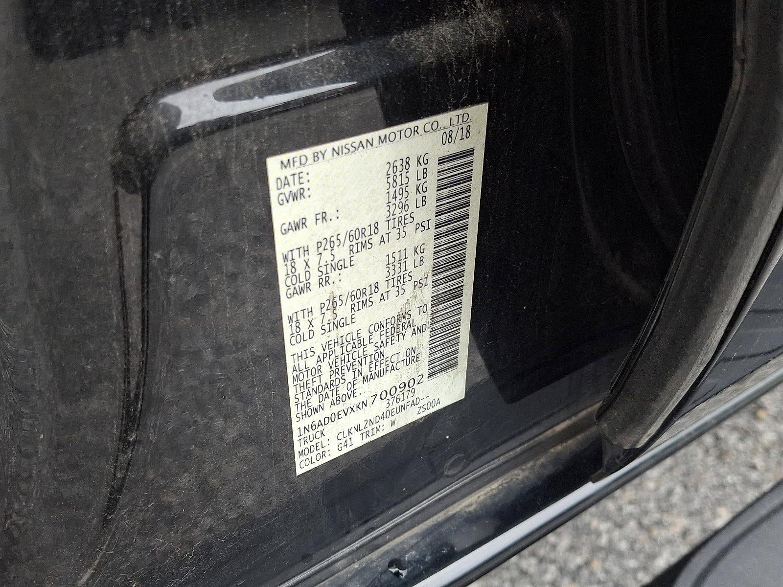 2019 Nissan Frontier Crew Cab SV