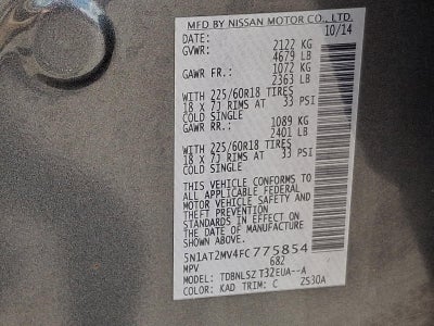 2015 Nissan Rogue AWD 4dr SL