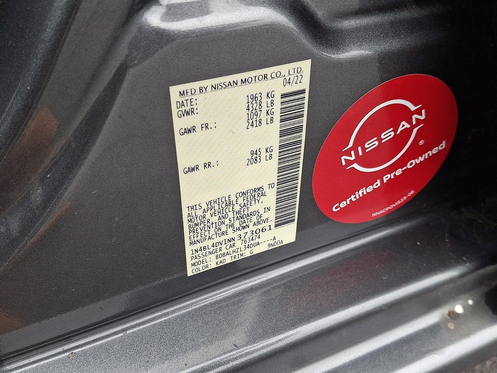 2022 Nissan Altima SV