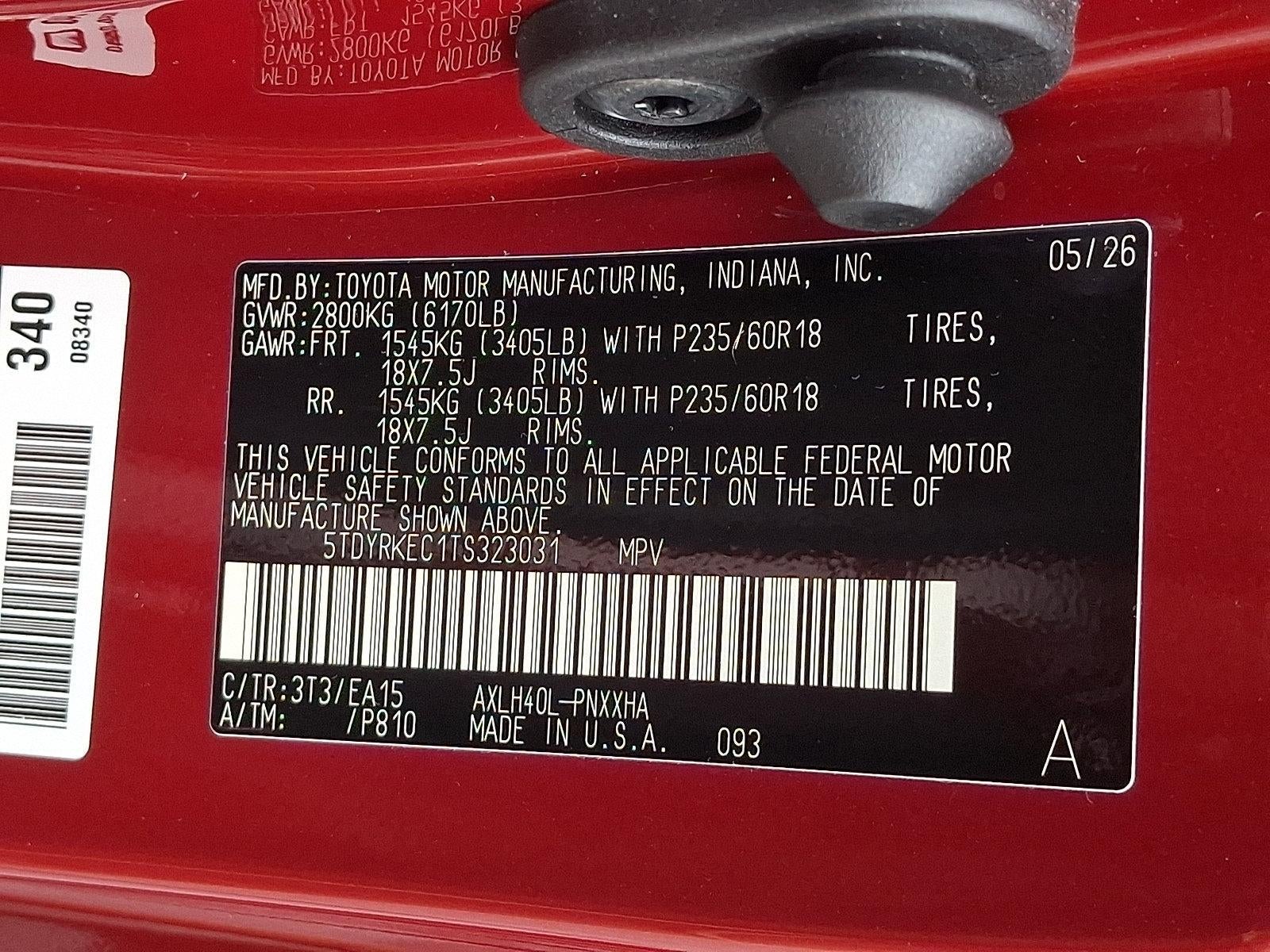 2026 Toyota Sienna XLE FWD 7-Passenger (Natl)