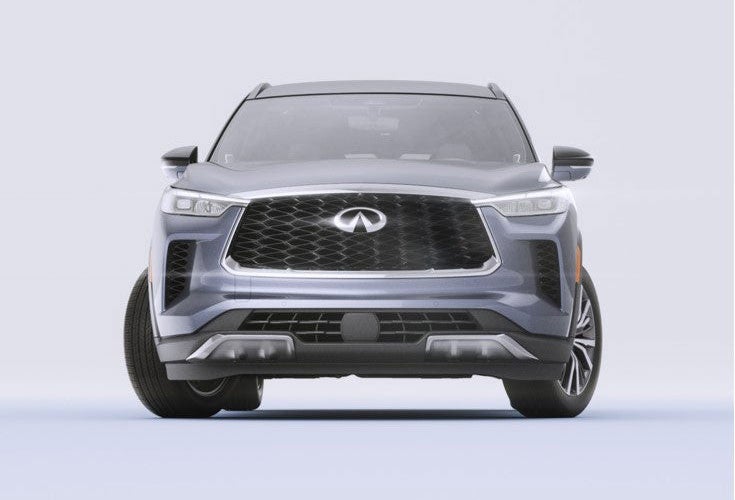 Front view of the INFINITI QX60 showcasing its bold exterior design