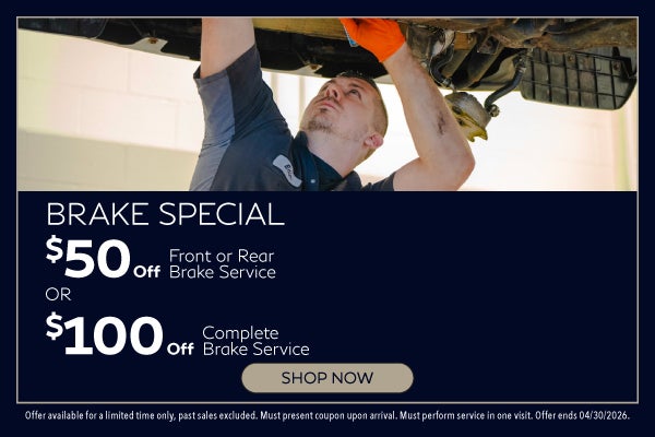 $50 Off Front or Rear Brake Service