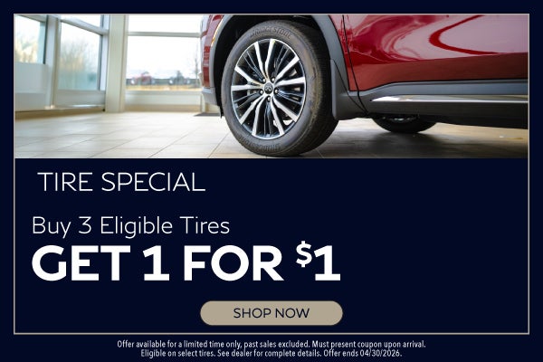 Buy 3 Tires Get One for $1
