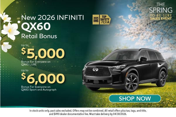 New 2026 INFINITI QX60 Retail Bonus