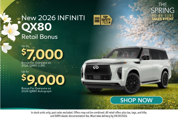 New 2026 INFINITI QX80 Retail Bonus