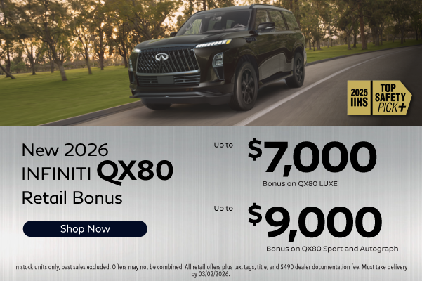 New 2026 INFINITI QX80 Retail Bonus