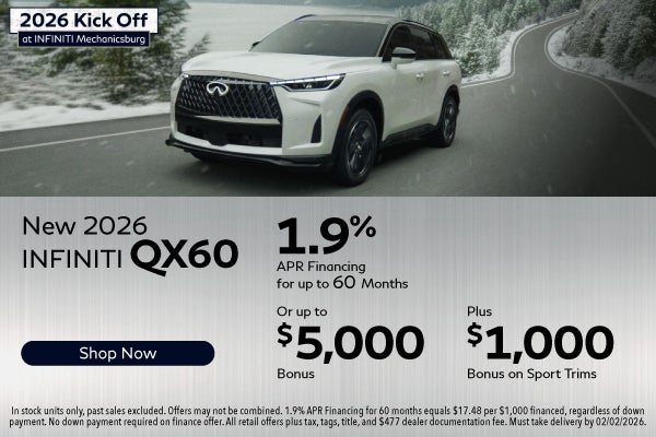 New 2026 INFINITI QX60 Models