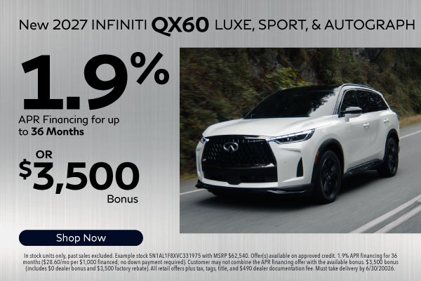 New 2027 Infiniti QX60 LUXE, Sport, & Autograph