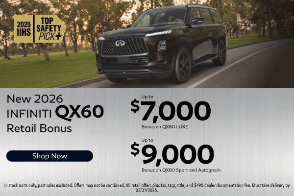 New 2026 INFINITI QX80 Retail Bonus