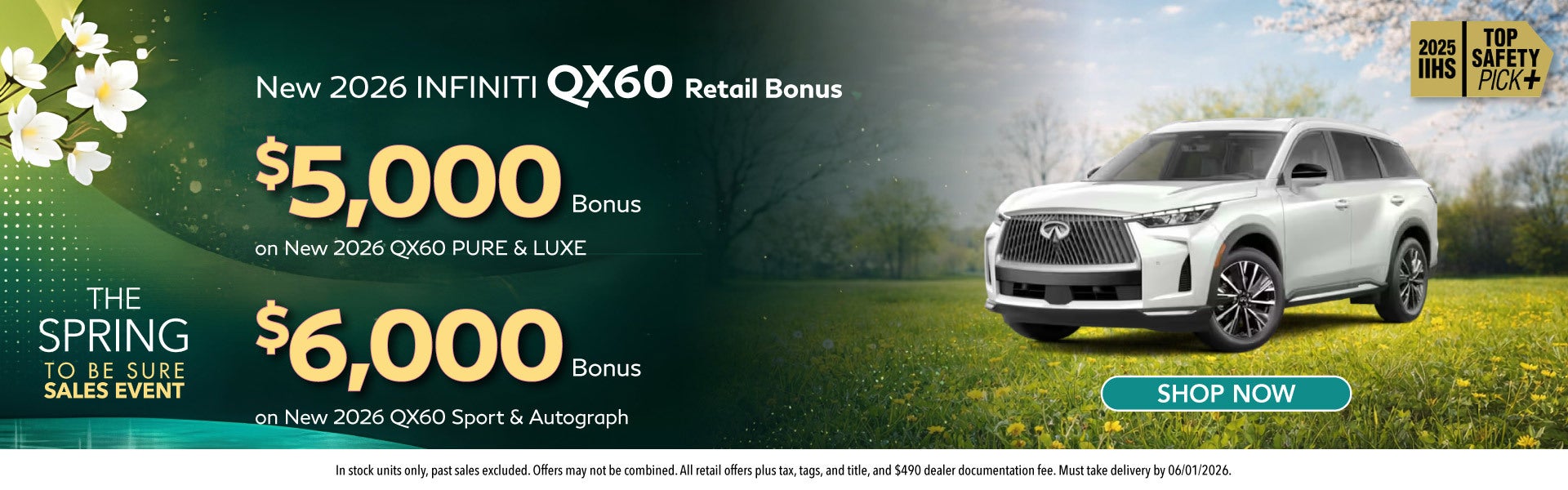 New 2027 INFINITI QX60 Retail Bonus