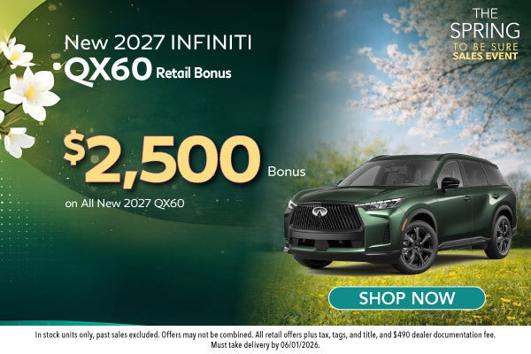 New 2026 INFINITI QX60 Retail Bonus