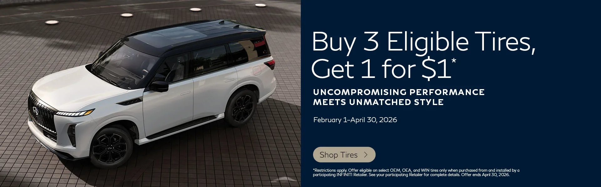 Buy 3 Eligible Tires, Get 1 for $1