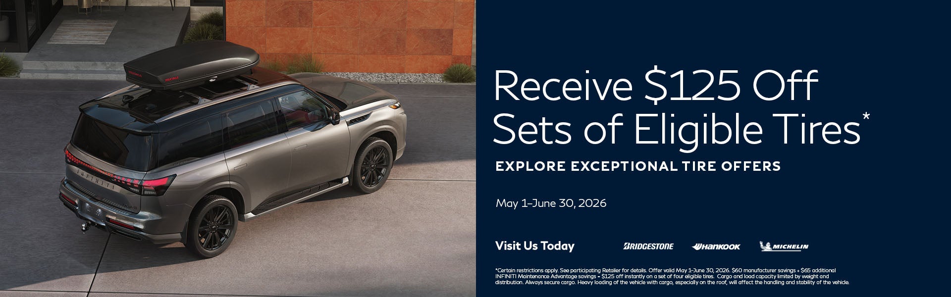 Receive $125 off sets of eligible tires